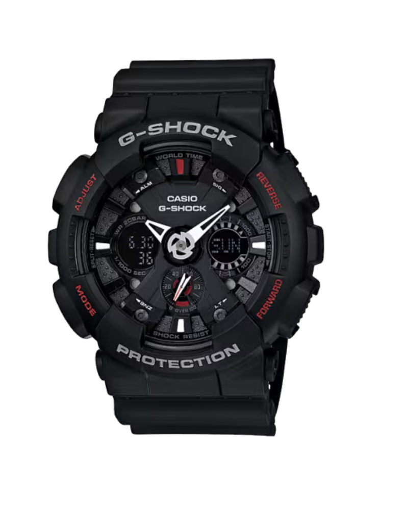 Casio G-Shock GA-120-1A analogue-digital watch in black and red